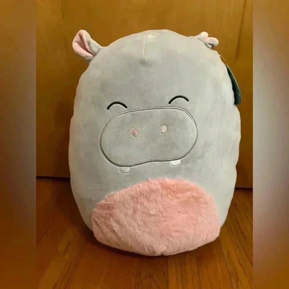 Squishmallow Harrison the Hippo Grey and Pink 16 inches NWT - Picture 3 of 11